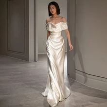 French White Off-shoulder Light Wedding Dress by Mirlaine Univers