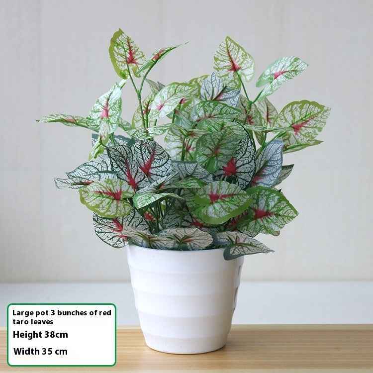 Simulation Plant Plastic Fake Flower And Grass Scindapsus Aureus Leaves Potted Plant