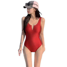 Womens One-Piece V-Neck Bikini Swimsuit
