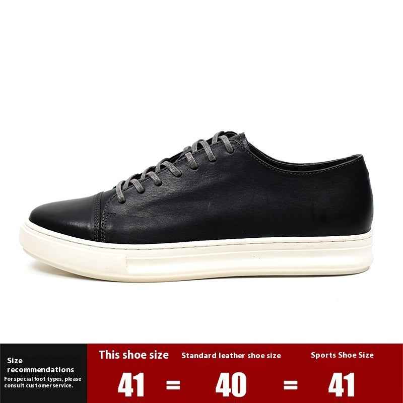 Men's Handmade First-grain Horse Leather Distressed Casual Shoes
