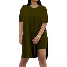 Summer Solid-Color Loose Crew-Neck Short-Sleeve Pants Two-Piece Set