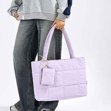 Womens Solid-Color Versatile Plaid Tote Bag