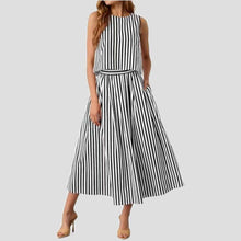 Women's Fashion Casual Striped Vest Set