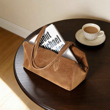 Womens Solid-Color High-Capacity Simple Commuter Tote Bag