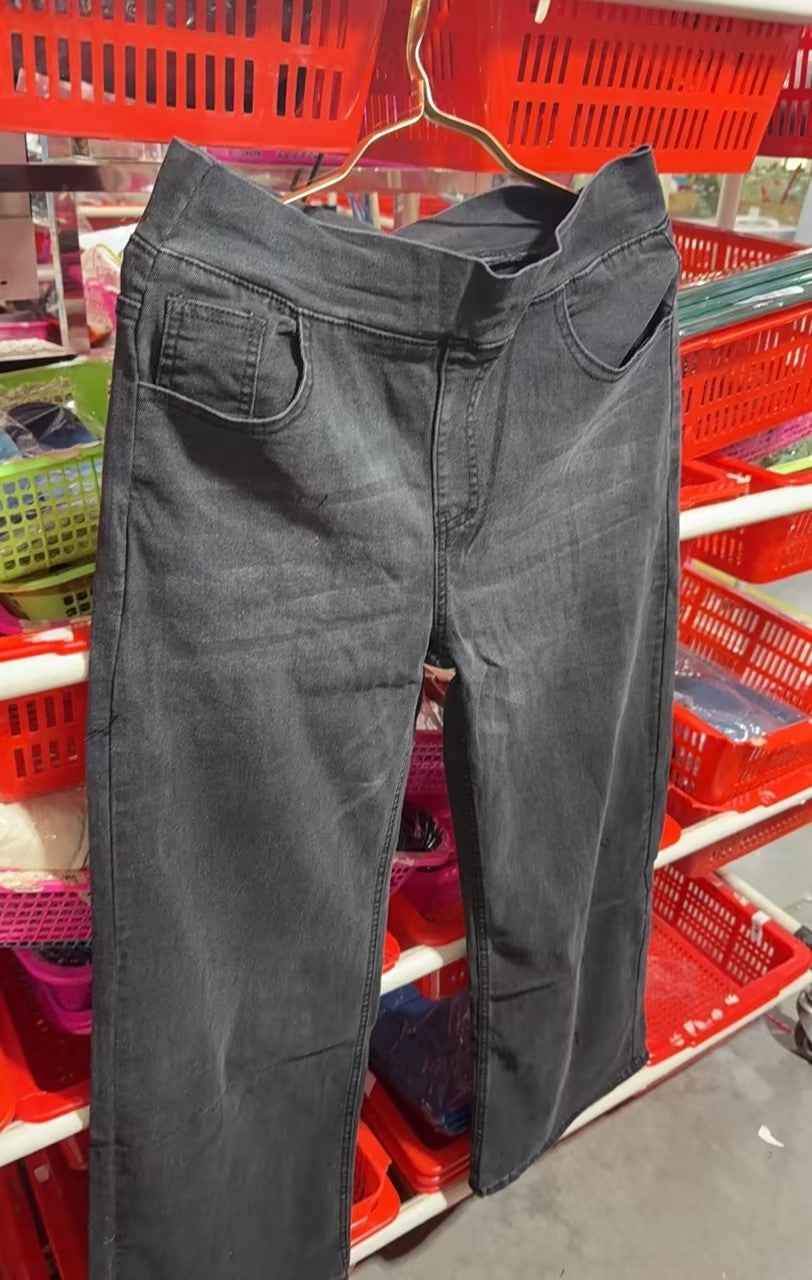 High-waisted Loose-fitting Zip-fly Wide-leg Womens Jeans
