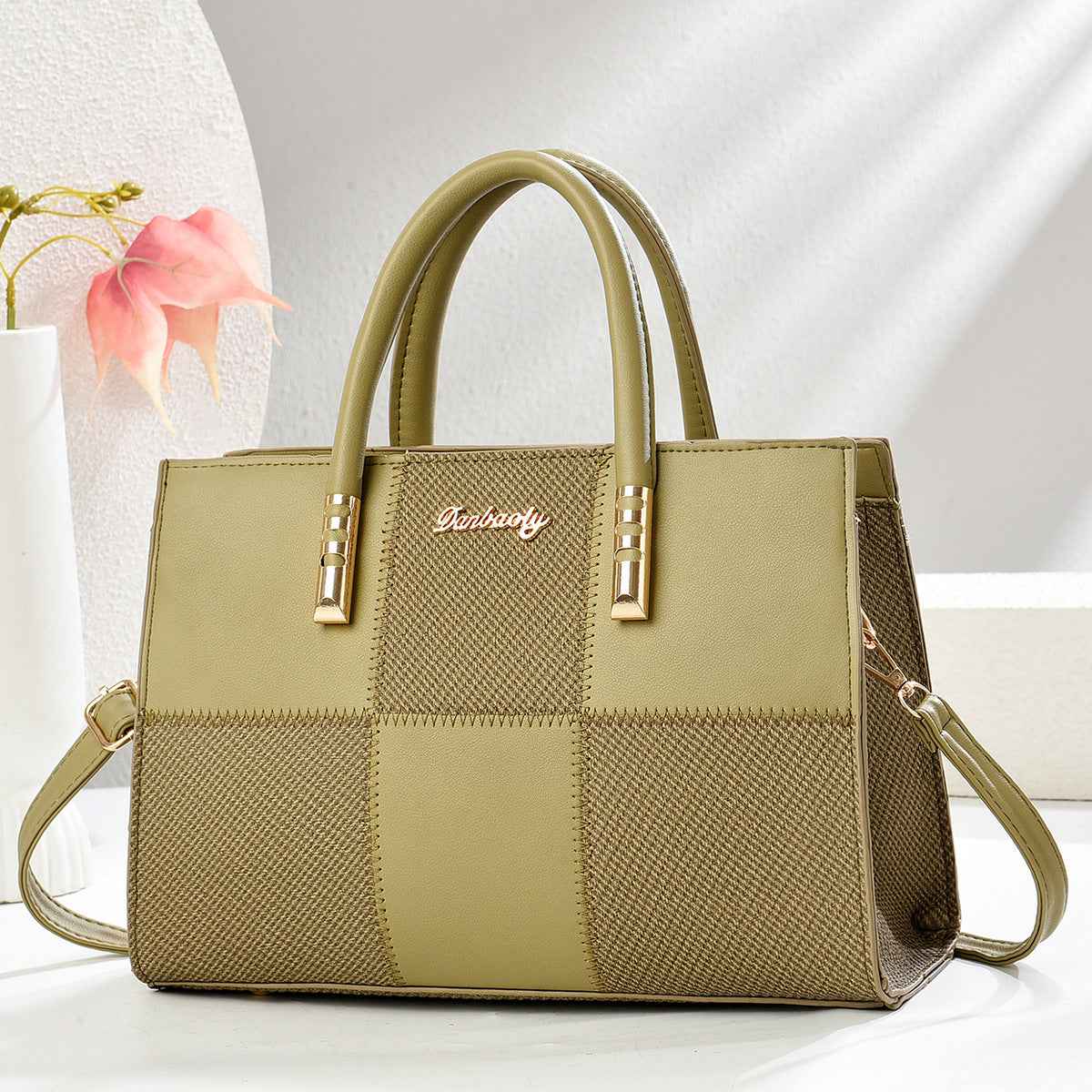 New Stylish Large-capacity Womens Tote Bag With A Bold Color-block Patchwork Design