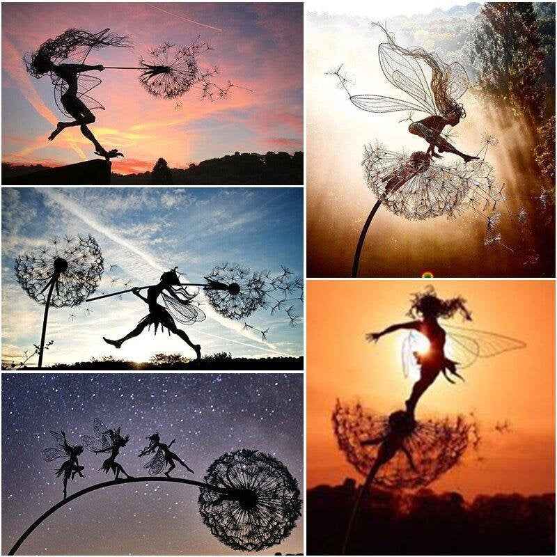 Flower Fairy Elves Dance With Dandelions