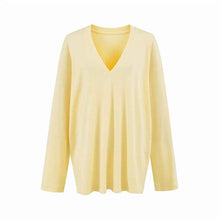 Versatile Old Money Style V-Neck Loose-Fit Long-Sleeve