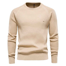 European Size Autumn And Winter New Cotton Sweater Men's Solid Color Bottoming Plaid Pullover Sweater For Men