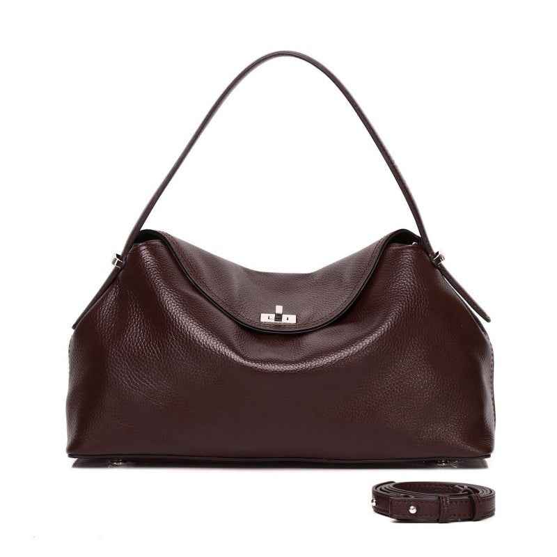 Stylish Niche Leather Tote Bag For Office Ladies