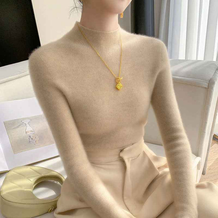 Half Turtleneck Cashmere Slim Top Sweaters Bottoming Shirt