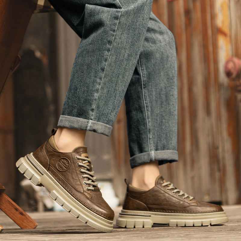High-grade British Style Worker Boot Platform Casual Leather Shoes