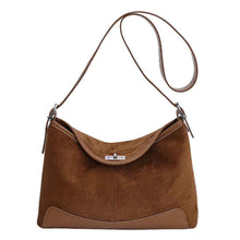 Stylish Suede Lock-Clasp Versatile ShoulderCrossbody Bag
