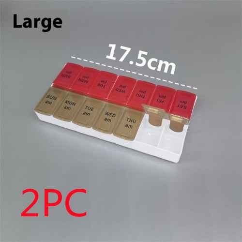 Big Small Size 14 Grid Week Pill Box Morning And Evening Color Week Pill Box Printing Russian English