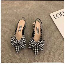 French-style Pointed-toe Bow-embellished Closed-toe Sandals For Women