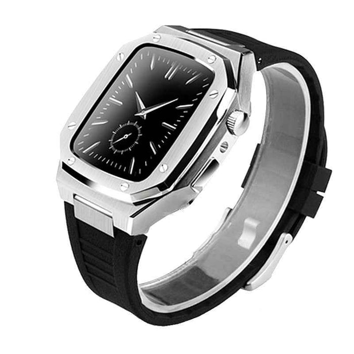 Boîtier de montre en métal, bracelet en caoutchouc, accessoires pour montre intelligente