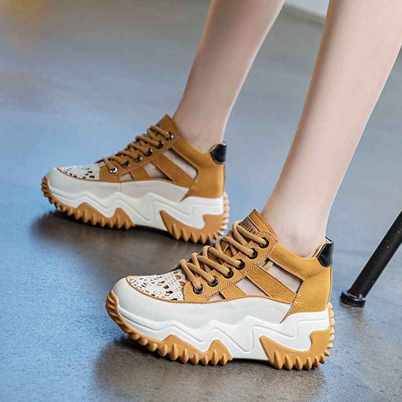 Soft Leather Hollow Sandals For Women All-match Breathable
