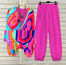 Women's Clothing Digital Printed Round Neck Fashion Sports And Leisure Suit Two-piece Set by Mirlaine Univers