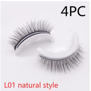 Reusable 3D Mink Lashes Natural False Eyelashes Self Adhesive Fake Glue Free Makeup Eyelash Extension Silk by Mirlaine Univers