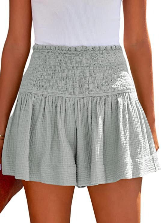 Nouveau short décontracté trois-quarts pour femme, taille haute élastique, très tendance
