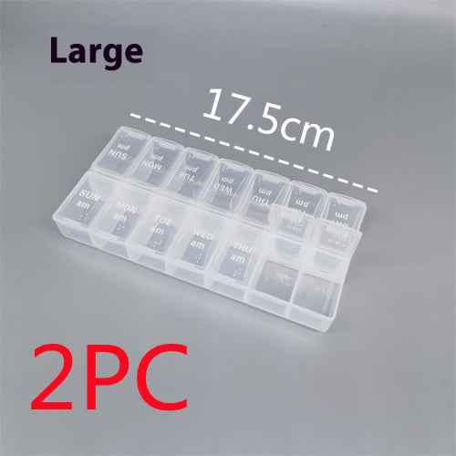 Big Small Size 14 Grid Week Pill Box Morning And Evening Color Week Pill Box Printing Russian English