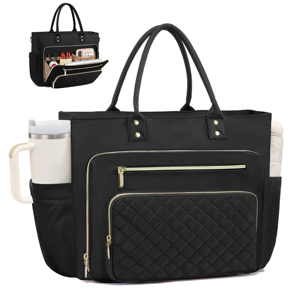 Womens Travel Work Bag With A Large Cup Holder