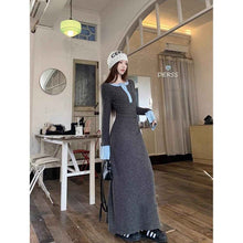 Womens Fashionable Slimming Patchwork Long-Sleeve Dress