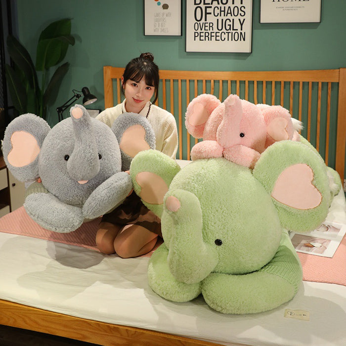 Peluche Éléphant géante - Coussin ultra doux pour câlins, décoration & confort