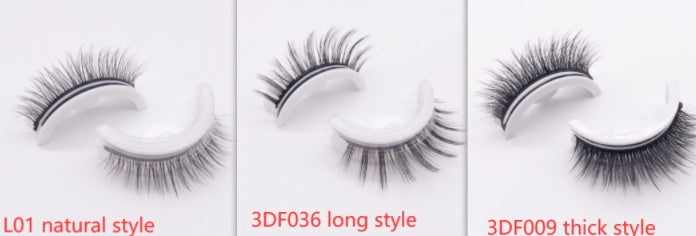 Reusable 3D Mink Lashes Natural False Eyelashes Self Adhesive Fake Glue Free Makeup Eyelash Extension Silk by Mirlaine Univers