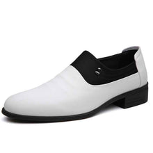 Men's British Business Soft Leather Pointed Toe Youth Leather White Shoes Pumps