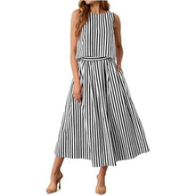 Women's Fashion Casual Striped Vest Set