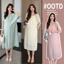 Sweet-style Age-reducing Chiffon Midi Dress With Pockets