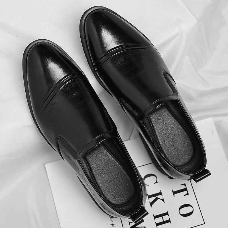 Mens Plus-Size Vintage Business Slip-On Leather Shoes