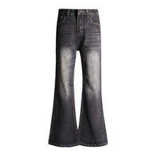 AutumnWinter Charcoal-Gray Loose Flared Denim Jeans by Mirlaine Univers