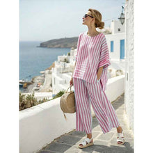Summer Loose Casual All-Match V-Neck Ruffle-Sleeve Shirt Set