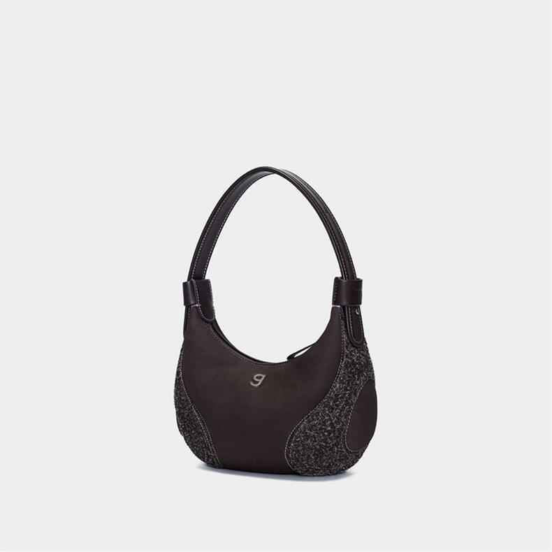 Womens Baseball Underarm Bag Crescent-Shaped Crossbody Bag