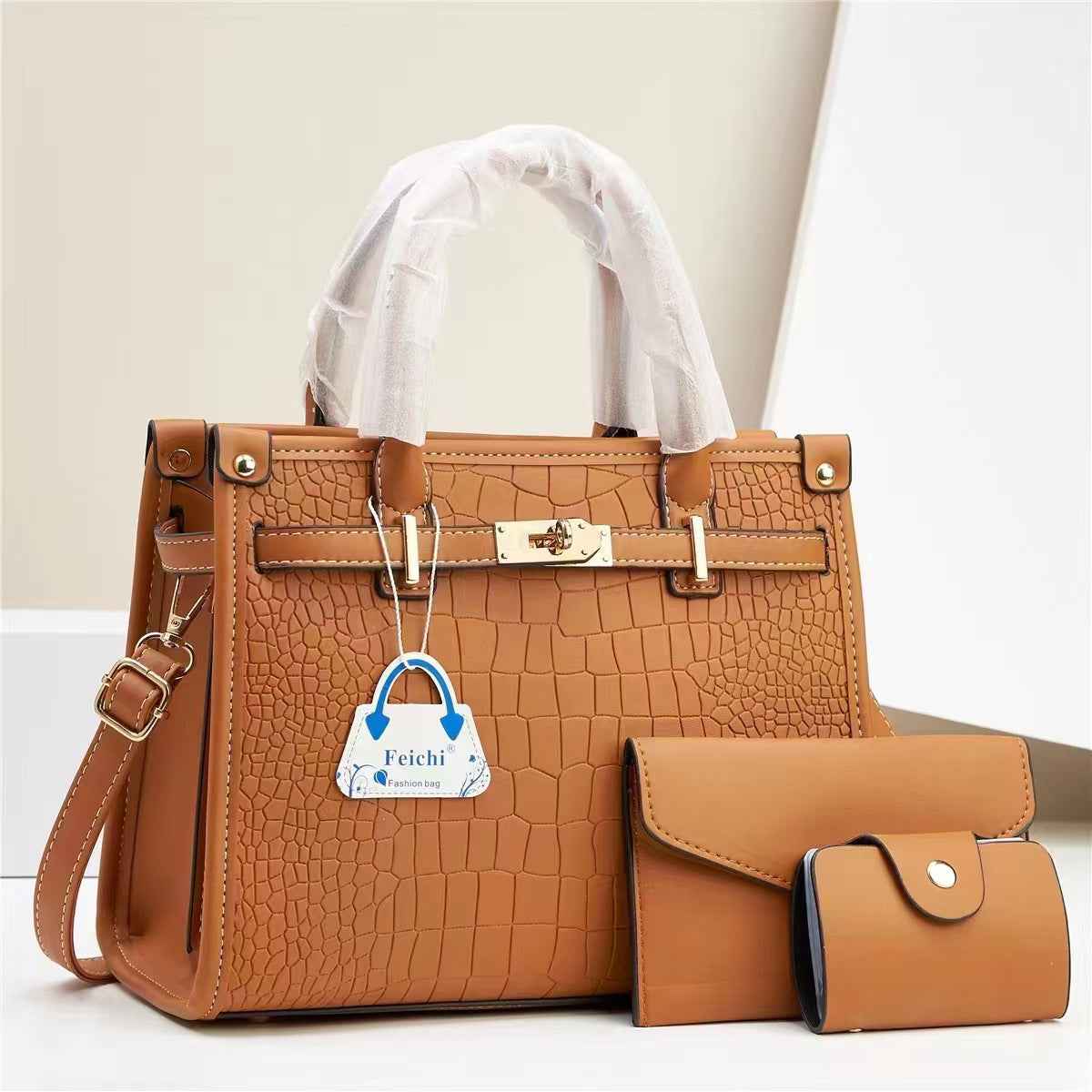 Stylish And Minimalist Macaron Three-piece Handbag