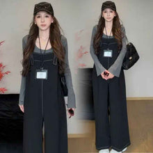 Womens Crew-Neck Knitted Base Layer Jumpsuit Two-Piece Set