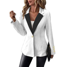Long Solid-Colored Lapel Belted Cufflink Womens Suit