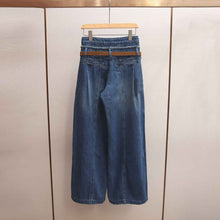 High-waisted A-line Wide-leg Long Jeans