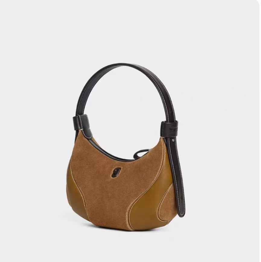 Womens Baseball Underarm Bag Crescent-Shaped Crossbody Bag