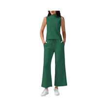 Turtleneck Slim-Fit Solid-Color Loungewear Cropped Pants Set With Drawstring