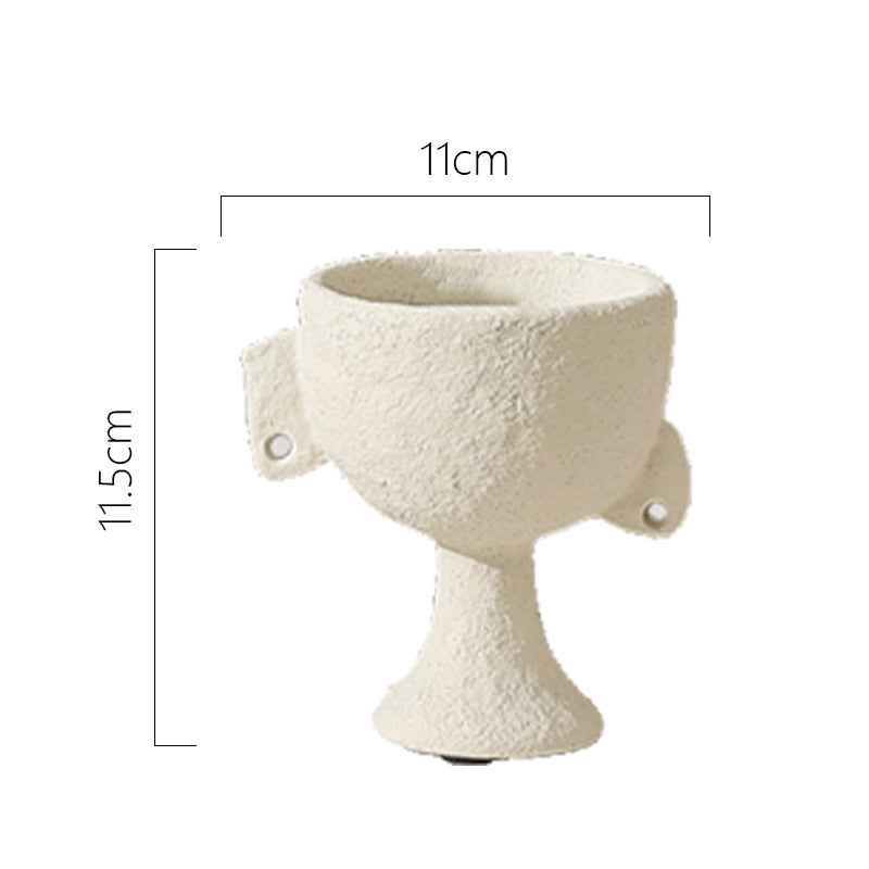 Ins Style No Hole Moon Pattern Cement Mini Flowerpot