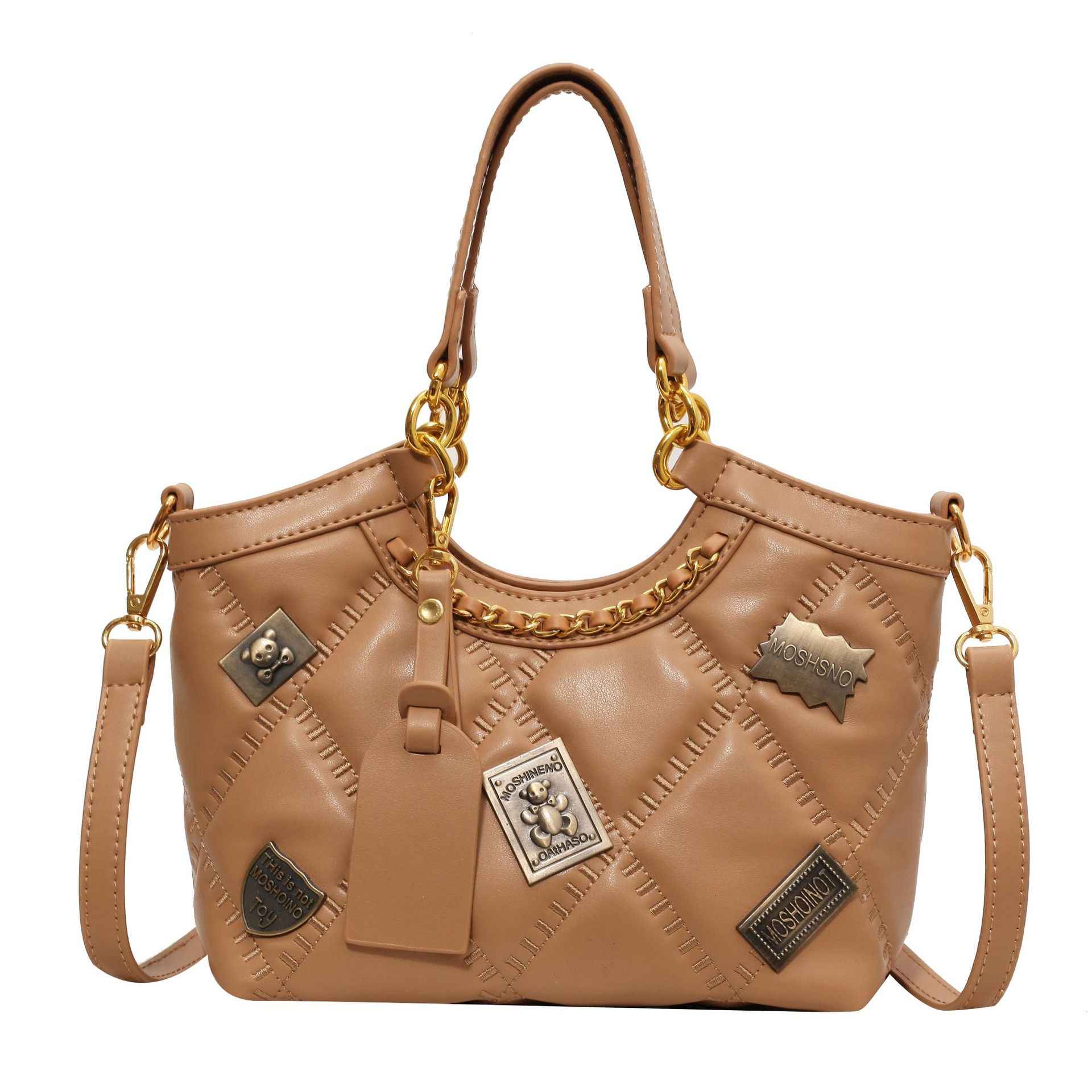 Rarely Seen Diamond-pattern Badge Shoulder Crossbody Bag