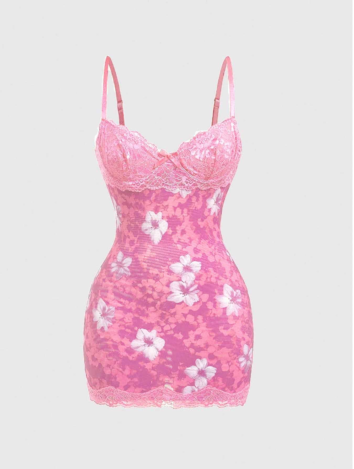 Women's Sexy Lace Cinched Waist Vintage Dress