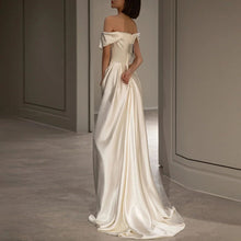 French White Off-shoulder Light Wedding Dress by Mirlaine Univers