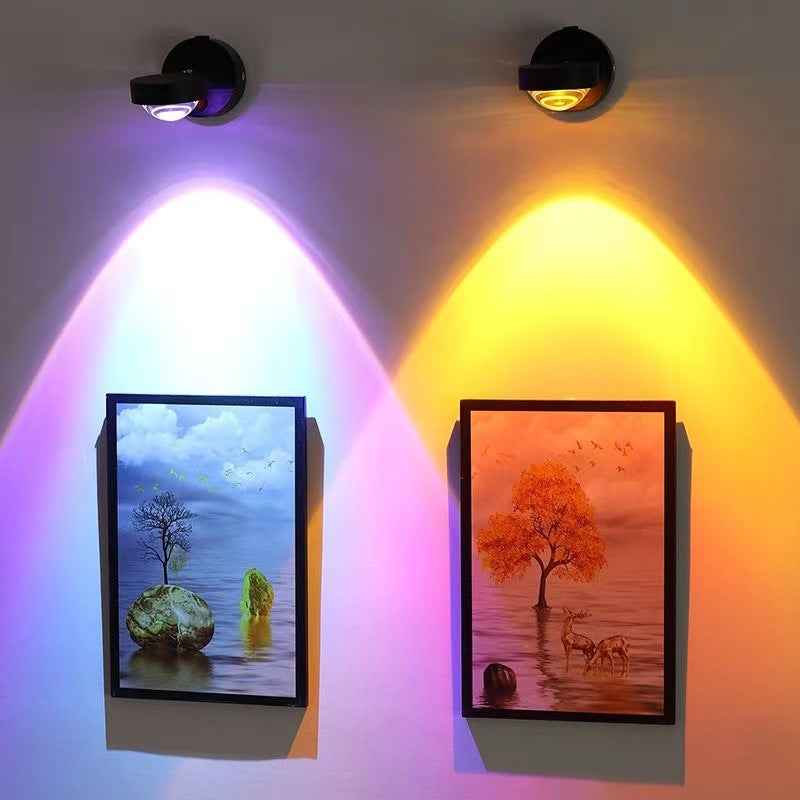 Rechargeable Sunset Red Wall Lamp Bedroom Bedside Installation-free Sunset Lamp