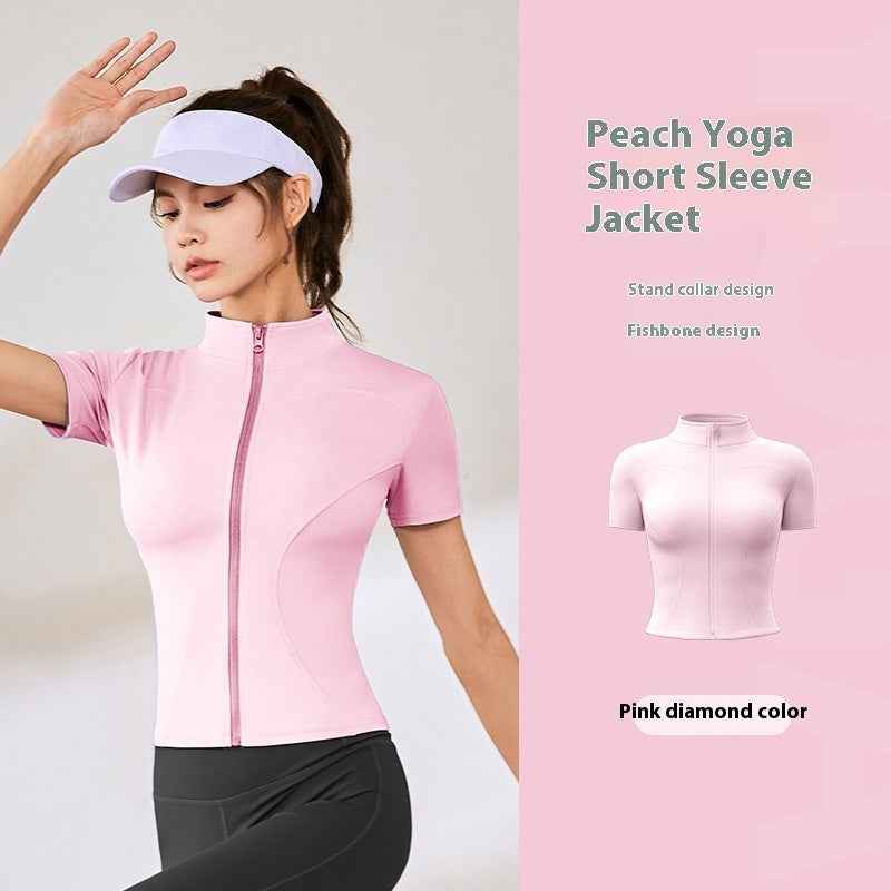 High Elastic Short Yoga Clothes Short Sleeve Sports Jacket