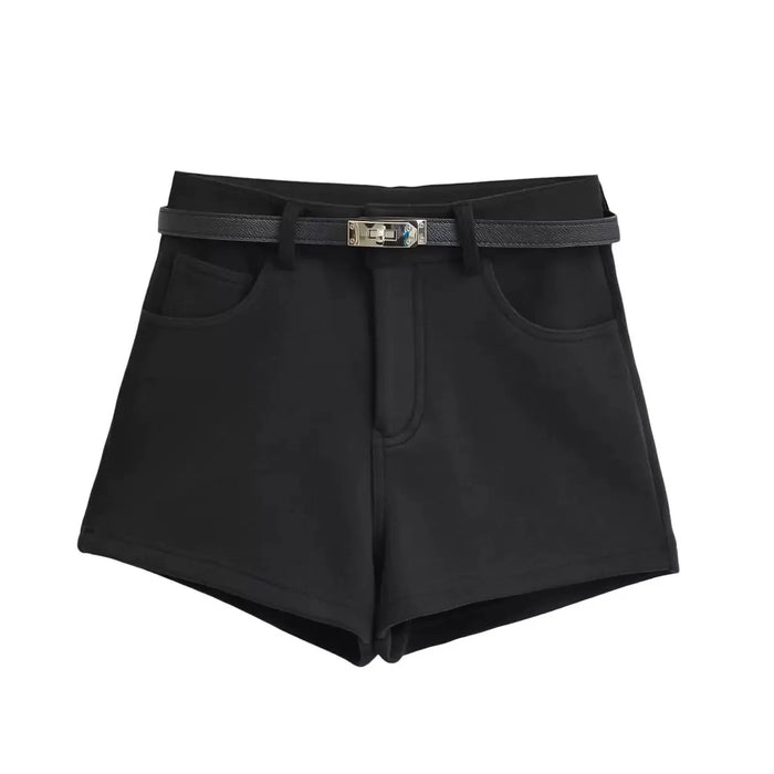 Short sexy chic et décontracté à taille haute avec bordures en velours