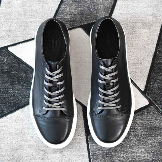 Men's Handmade First-grain Horse Leather Distressed Casual Shoes